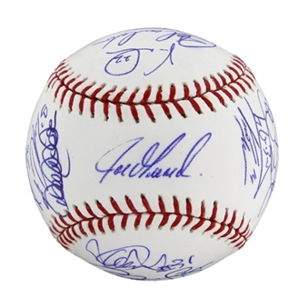 2013 New York Yankees Team Signed Baseball With 24 Signatures